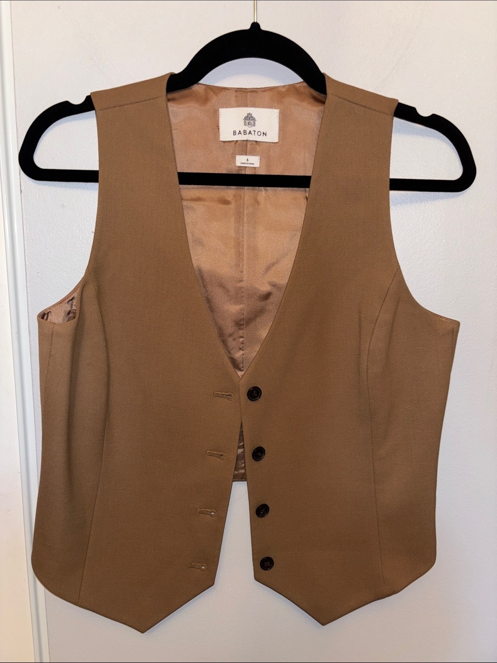 Babaton Camel Tailored Vest